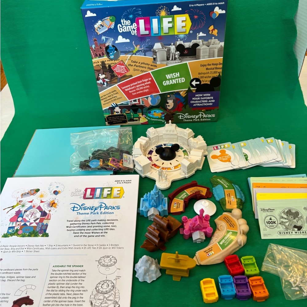 Disney Theme Park Edition The Game Of Life Board Game 2020 Complete